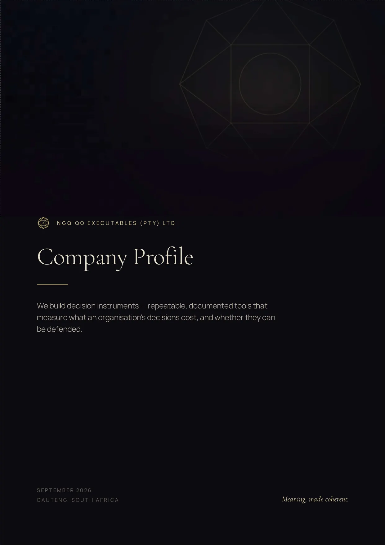 Company Profile, page 1
