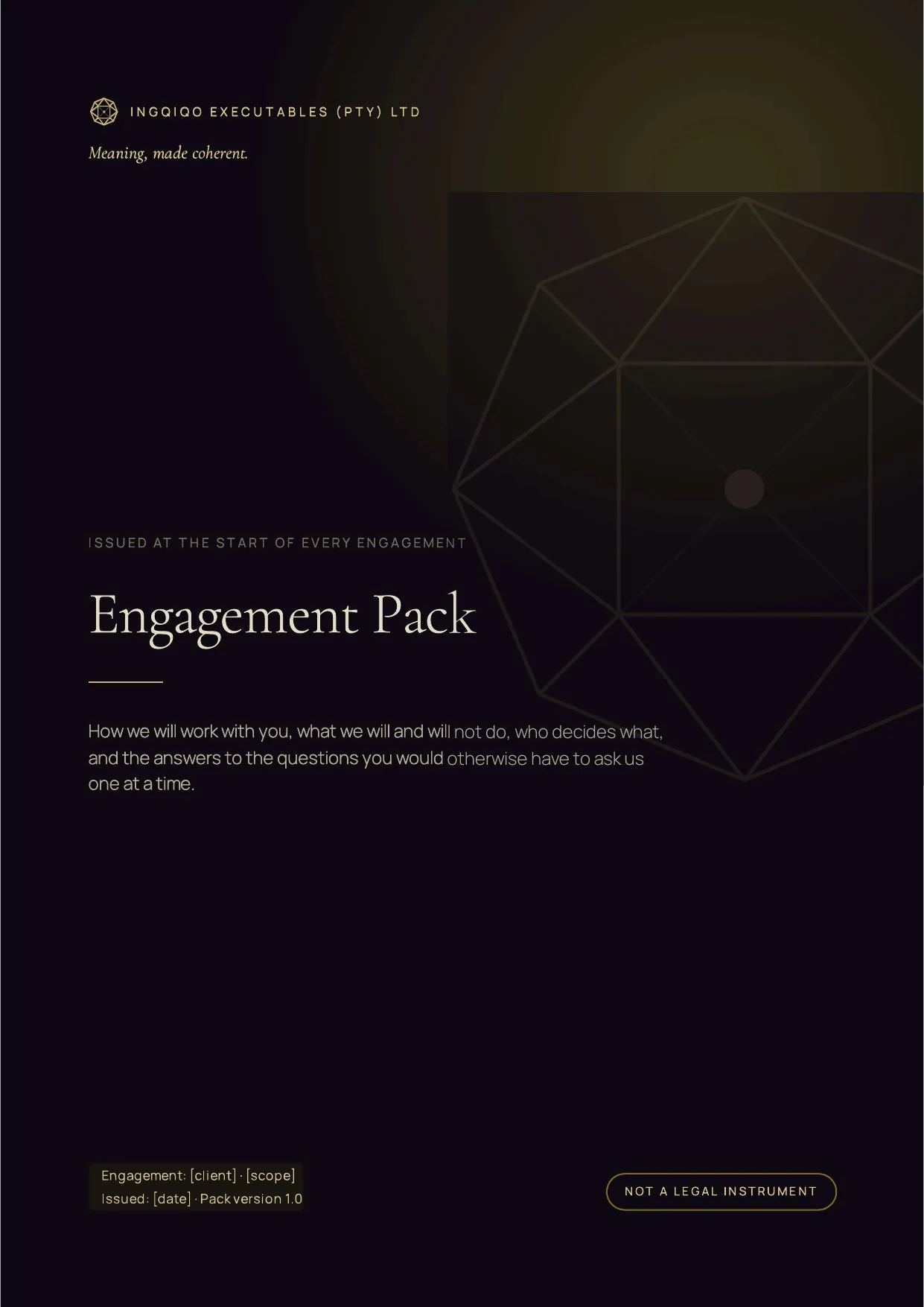 Engagement Pack, page 1