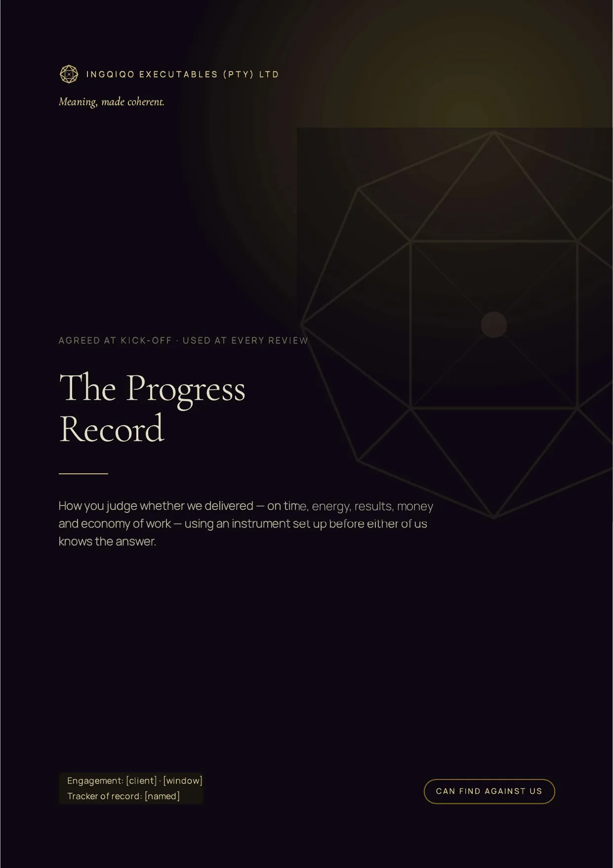 The Progress Record, page 1